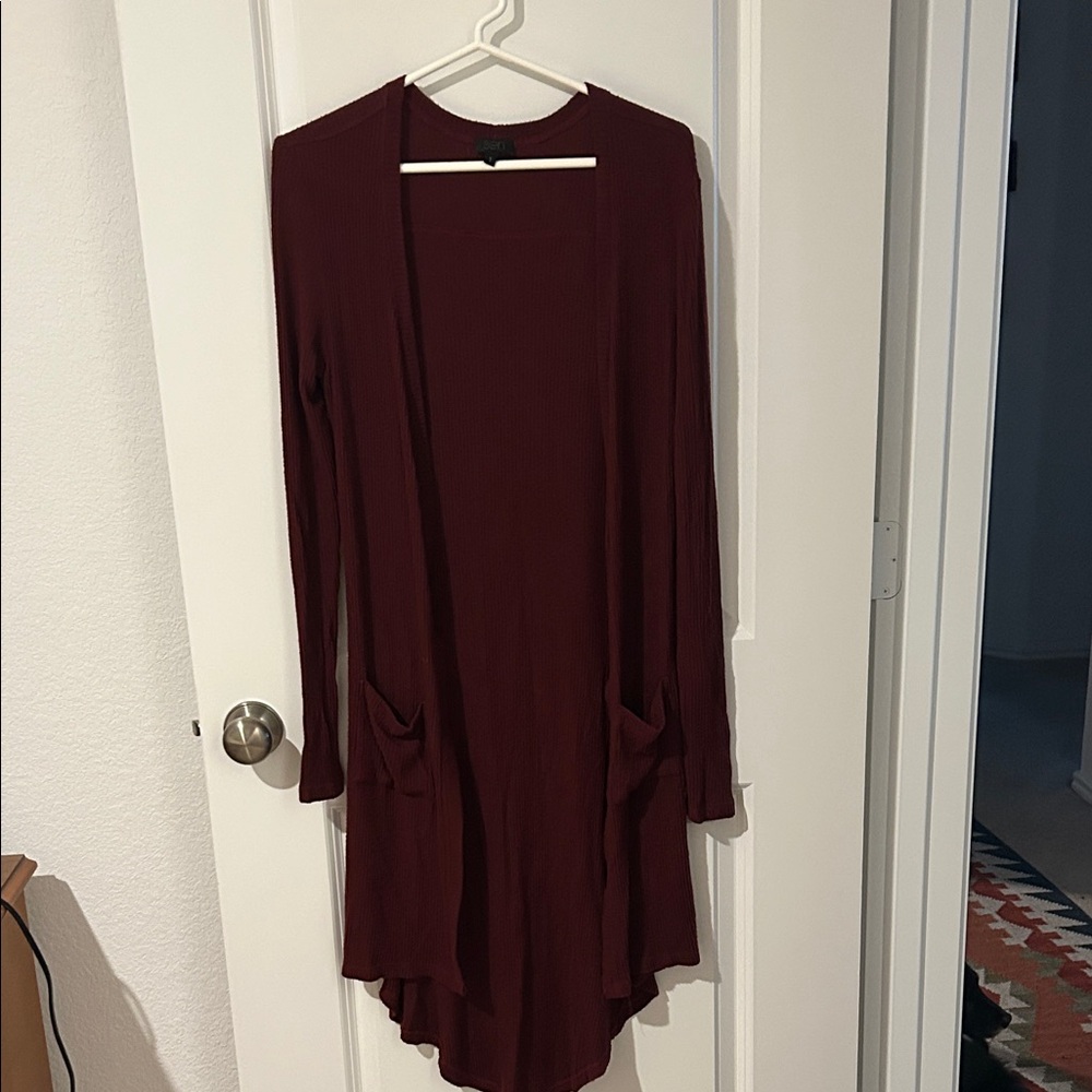 Sen Ribbed Burgundy cardigan